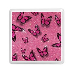 Pink Glitter Butterfly Memory Card Reader (square) by Ndabl3x