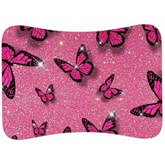 Pink Glitter Butterfly Velour Seat Head Rest Cushion by Ndabl3x