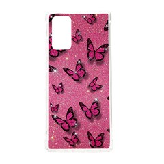 Pink Glitter Butterfly Samsung Galaxy Note 20 Tpu Uv Case