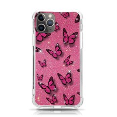 Pink Glitter Butterfly Iphone 11 Pro 5 8 Inch Tpu Uv Print Case by Ndabl3x