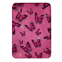 Pink Glitter Butterfly Rectangular Glass Fridge Magnet (4 Pack)