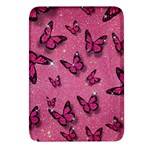 Pink Glitter Butterfly Rectangular Glass Fridge Magnet (4 pack) Front