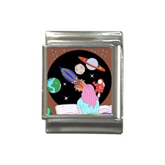 Girl Bed Space Planet Spaceship Italian Charm (13mm) by Bedest