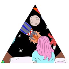 Girl Bed Space Planet Spaceship Wooden Puzzle Triangle by Bedest