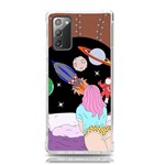 Girl Bed Space Planet Spaceship Samsung Galaxy Note 20 TPU UV Case Front