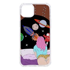 Girl Bed Space Planet Spaceship Iphone 14 Plus Tpu Uv Print Case by Bedest