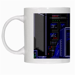 Blue Computer Monitor With Chair Game Digital Art White Mug by Bedest