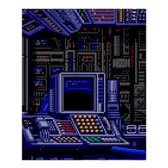 Blue Computer Monitor With Chair Game Digital Art Shower Curtain 60  X 72  (medium) 