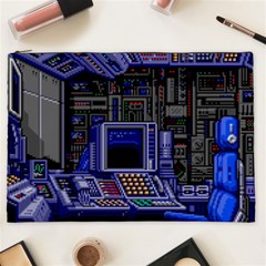 Blue Computer Monitor With Chair Game Digital Art Cosmetic Bag (xxl) by Bedest