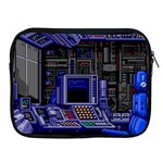 Blue Computer Monitor With Chair Game Digital Art Apple iPad 2/3/4 Zipper Cases Front