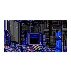 Blue Computer Monitor With Chair Game Digital Art Satin Wrap 35  X 70  by Bedest