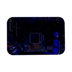 Blue Computer Monitor With Chair Game Digital Art Open Lid Metal Box (silver)   by Bedest