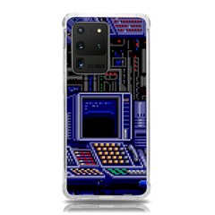 Blue Computer Monitor With Chair Game Digital Art Samsung Galaxy S20 Ultra 6 9 Inch Tpu Uv Case by Bedest