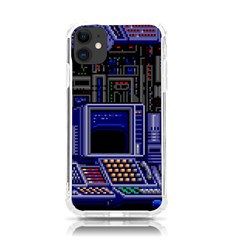 Blue Computer Monitor With Chair Game Digital Art Iphone 11 Tpu Uv Print Case by Bedest