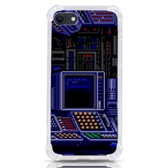 Blue Computer Monitor With Chair Game Digital Art Iphone Se by Bedest