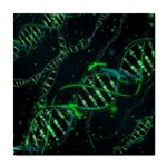 Green And Black Abstract Digital Art Tile Coaster Front