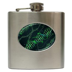 Green And Black Abstract Digital Art Hip Flask (6 Oz) by Bedest