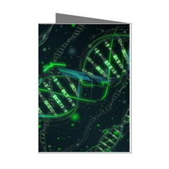 Green And Black Abstract Digital Art Mini Greeting Cards (pkg Of 8) by Bedest