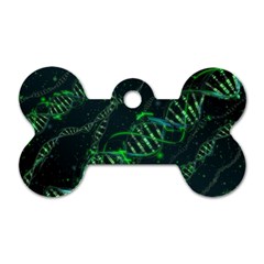 Green And Black Abstract Digital Art Dog Tag Bone (one Side) by Bedest