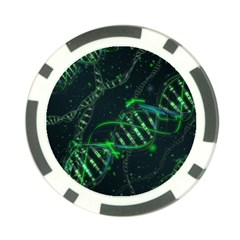 Green And Black Abstract Digital Art Poker Chip Card Guard by Bedest