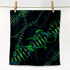 Green And Black Abstract Digital Art Face Towel by Bedest