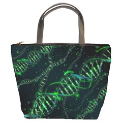 Green And Black Abstract Digital Art Bucket Bag by Bedest