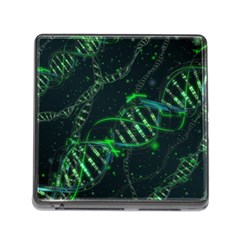 Green And Black Abstract Digital Art Memory Card Reader (square 5 Slot) by Bedest