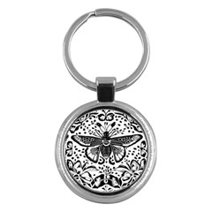 Moth Key Chain (round) by Valentinaart