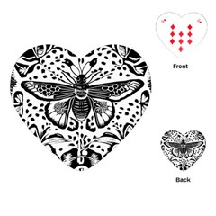 Moth Playing Cards Single Design (heart)