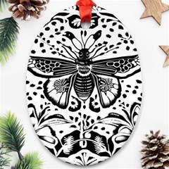 Moth Oval Ornament (two Sides)