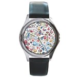 Mushroom pattern Round Metal Watch Front