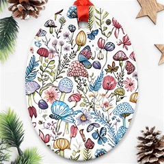 Mushroom Pattern Ornament (oval)