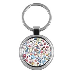 Mushroom Pattern Key Chain (round) by Valentinaart