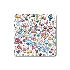 Mushroom Pattern Square Magnet by Valentinaart