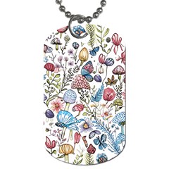 Mushroom Pattern Dog Tag (one Side) by Valentinaart