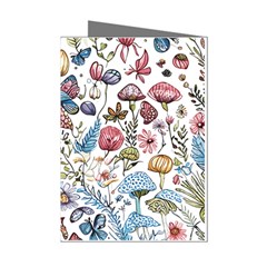 Mushroom Pattern Mini Greeting Cards (pkg Of 8)