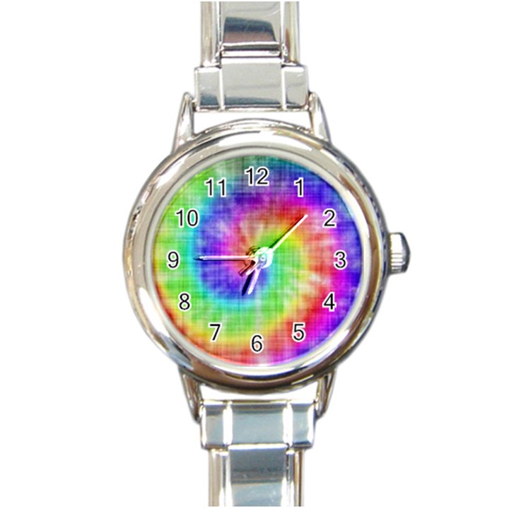 Watercolor-batik Round Italian Charm Watch