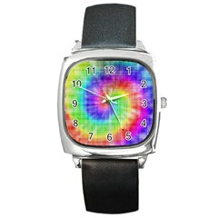 Watercolor-batik Square Metal Watch by nateshop