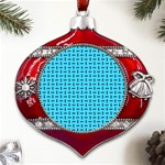 Pattern-123 Metal Snowflake And Bell Red Ornament Front