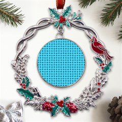 Pattern-123 Metal X mas Wreath Holly Leaf Ornament by nateshop