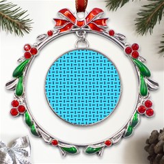 Pattern-123 Metal X mas Wreath Ribbon Ornament by nateshop