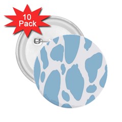 Cow Print, Aesthetic, Y, Blue, Baby Blue, Pattern, Simple 2 25  Buttons (10 Pack)  by nateshop