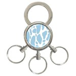 Cow Print, Aesthetic, Y, Blue, Baby Blue, Pattern, Simple 3-Ring Key Chain Front