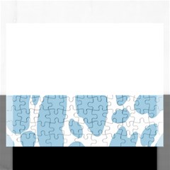 Cow Print, Aesthetic, Y, Blue, Baby Blue, Pattern, Simple Rectangular Jigsaw Puzzl by nateshop