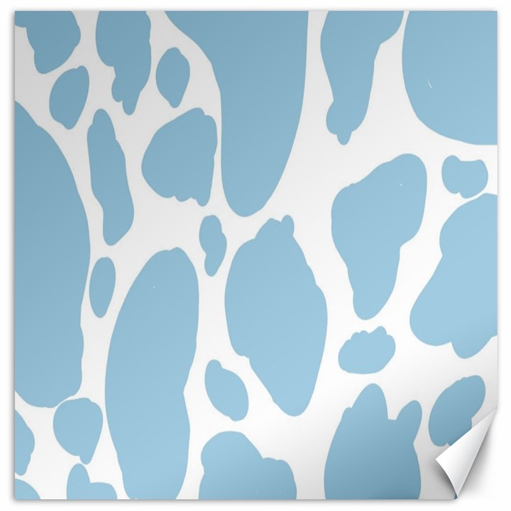 Cow Print, Aesthetic, Y, Blue, Baby Blue, Pattern, Simple Canvas 20  x 20 