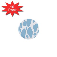 Cow Print, Aesthetic, Y, Blue, Baby Blue, Pattern, Simple 1  Mini Buttons (10 Pack)  by nateshop