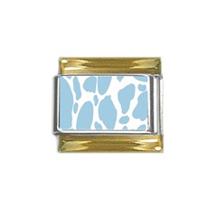 Cow Print, Aesthetic, Y, Blue, Baby Blue, Pattern, Simple Gold Trim Italian Charm (9mm) by nateshop