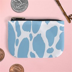 Cow Print, Aesthetic, Y, Blue, Baby Blue, Pattern, Simple Mini Coin Purse by nateshop