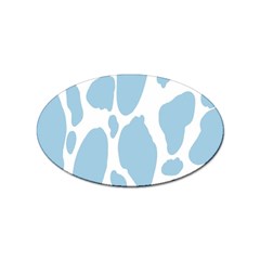 Cow Print, Aesthetic, Y, Blue, Baby Blue, Pattern, Simple Sticker (oval) by nateshop