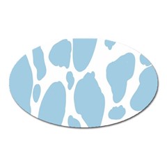 Cow Print, Aesthetic, Y, Blue, Baby Blue, Pattern, Simple Oval Magnet by nateshop